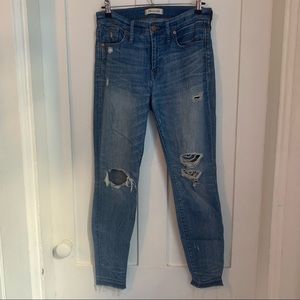 Madewell Light Wash Ripped Skinny Jeans